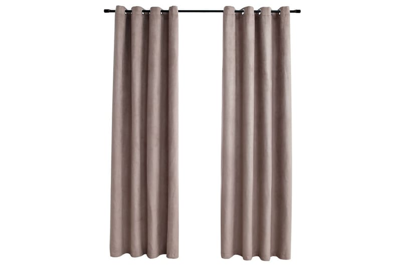 Pimennysverhot metallirenkailla 2kpl ruskeanharmaa 140x245cm - Taupe - Kodintekstiilit & matot - Verhot
 - Pimennysverhot