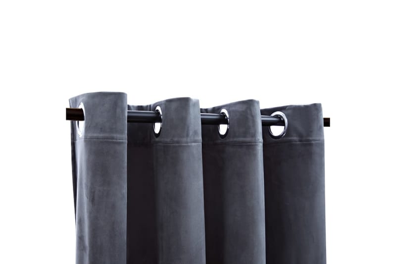 Pimennysverhot renkailla 2 kpl sametti antrasiitti 140x245cm - Harmaa - Kodintekstiilit & matot - Verhot
 - Pimennysverhot