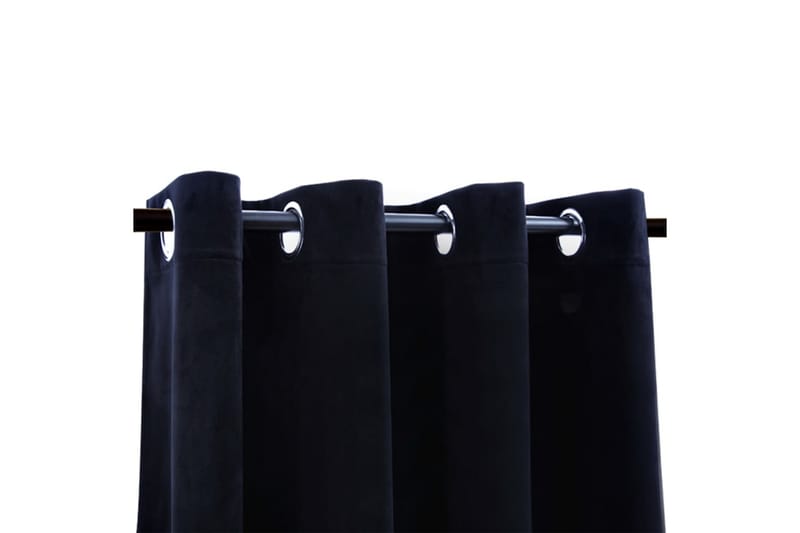 Pimennysverhot renkailla 2 kpl sametti musta 140x175 cm - Musta - Kodintekstiilit & matot - Verhot
 - Pimennysverhot