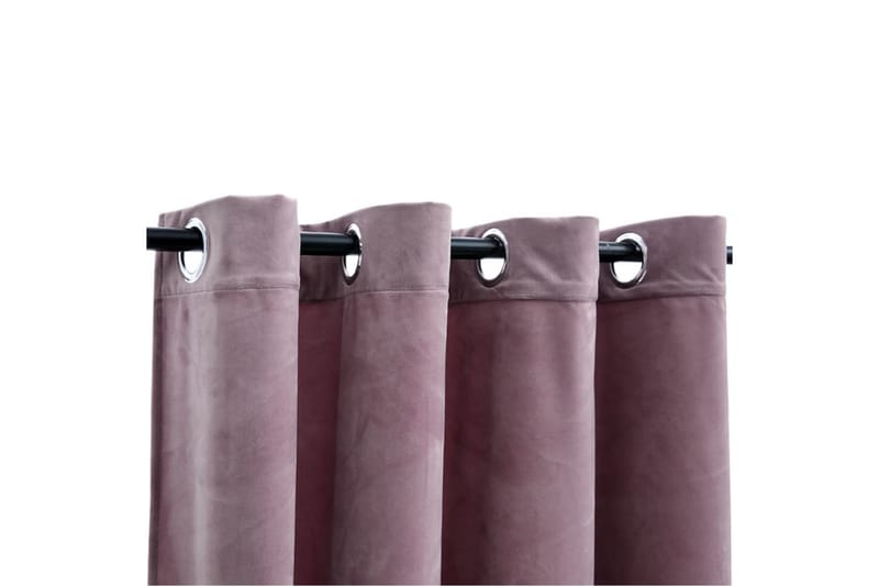Pimennysverhot renkailla 2 kpl sametti pinkki 140x245 cm - Pinkki - Kodintekstiilit & matot - Verhot
 - Pimennysverhot