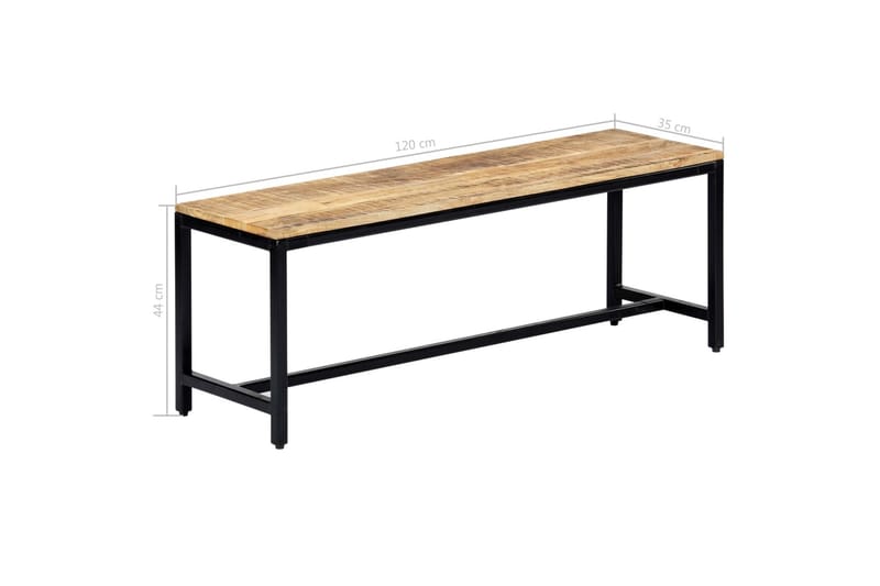 Ruokailupenkki 120 cm karkea mangopuu - Ruskea - Kodintekstiilit & matot - Verhot