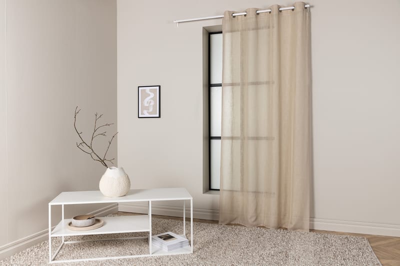 Rengasverho Kaya 140x240 cm - Beige - Kodintekstiilit & matot - Verhot
 - Sivuverho - Rengasverho