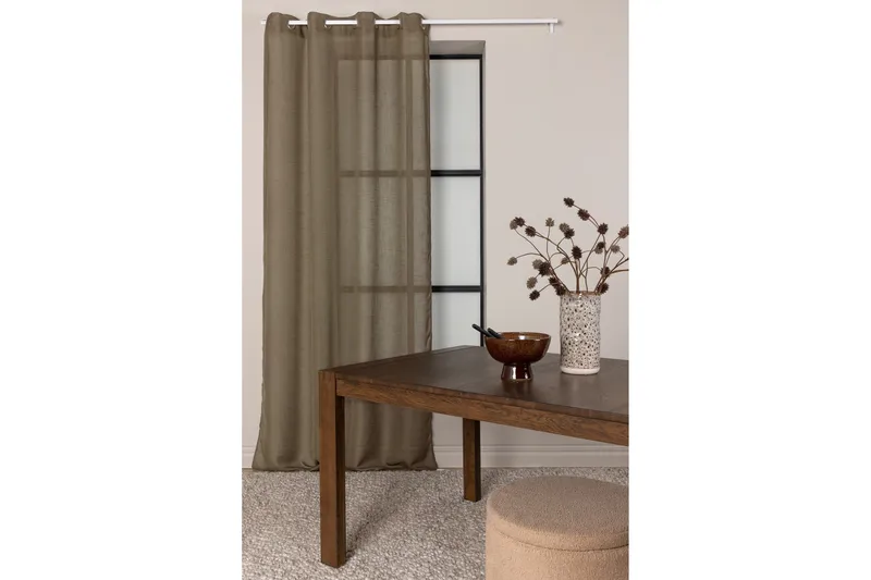 Rengasverho Kaya 140x290 cm - Ruskea - Kodintekstiilit & matot - Verhot - Sivuverho - Rengasverho