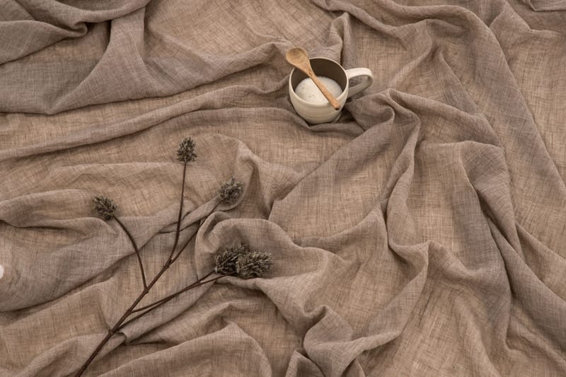 Verho Elena 135x240 cm - Ruskea - Kodintekstiilit & matot - Verhot - Sivuverho - Verho nauhakujalla