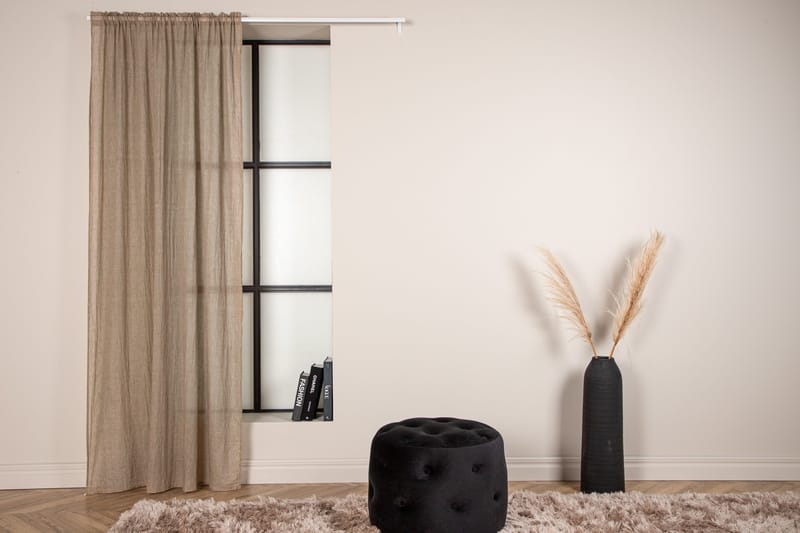 Verho Elena 135x240 cm - Ruskea - Kodintekstiilit & matot - Verhot - Sivuverho - Verho nauhakujalla