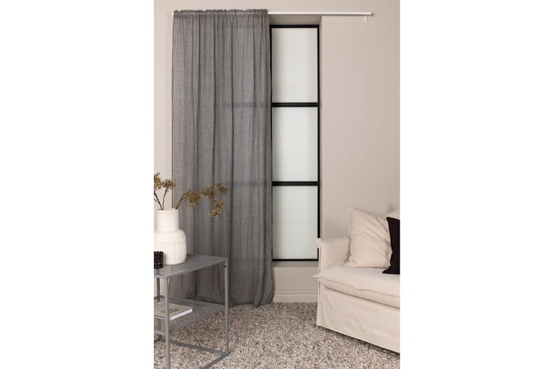 Verho Elena 135x290 cm - Harmaa - Kodintekstiilit & matot - Verhot - Sivuverho - Verho nauhakujalla