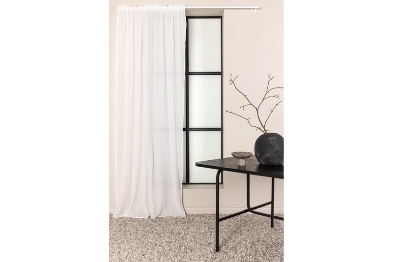 Verho Elena 135x290 cm - Valkoinen - Kodintekstiilit & matot - Verhot
 - Sivuverho - Verho nauhakujalla