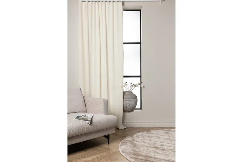 Verho Elma 140x290 cm - Valkoinen - Kodintekstiilit & matot - Verhot - Sivuverho - Verho nauhakujalla