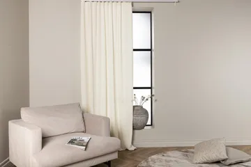 Verho Elma 140x290 cm - Valkoinen - Kodintekstiilit & matot - Verhot - Sivuverho - Verho nauhakujalla