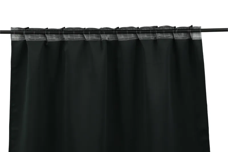 Verho Evelyn 90x135 cm - Musta - Kodintekstiilit & matot - Verhot - Sivuverho - Verho nauhakujalla