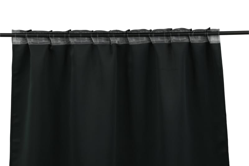 Verho Evelyn 90x135 cm - Musta - Kodintekstiilit & matot - Verhot - Sivuverho - Verho nauhakujalla