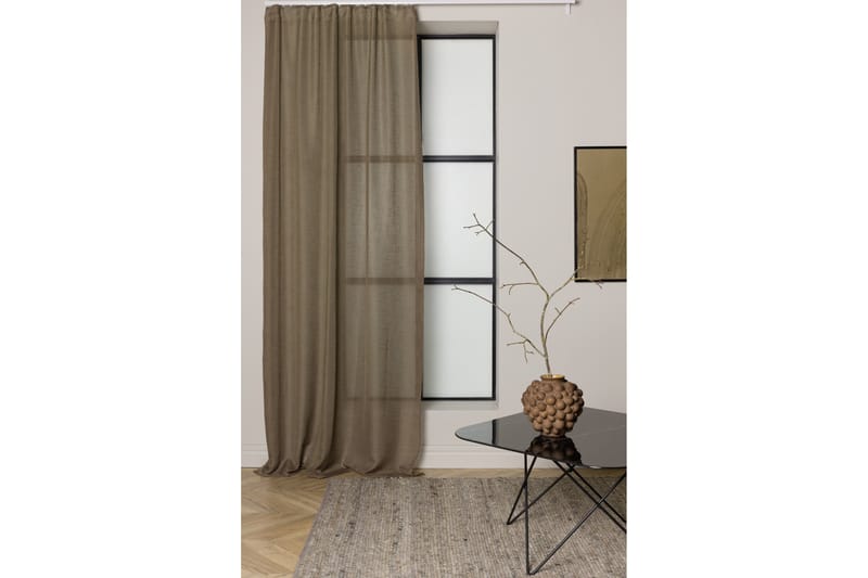 Verho Kaya 140x290 cm - Ruskea - Kodintekstiilit & matot - Verhot - Sivuverho - Verho nauhakujalla