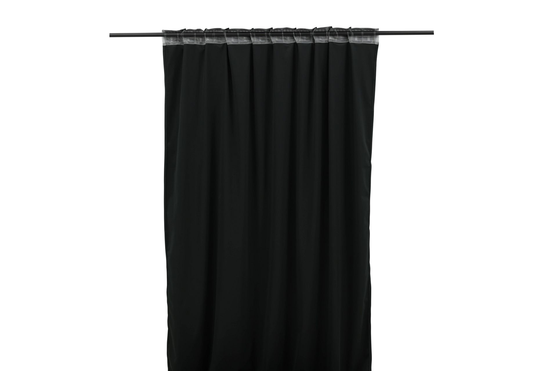 Verho Mary 135x250 cm - Musta - Kodintekstiilit & matot - Verhot
 - Sivuverho - Verho nauhakujalla