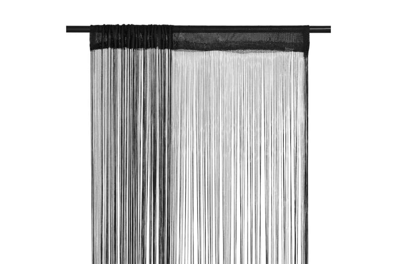 String-verhot 2 kpl 100x250 cm Musta - Musta - Pimennysverhot - Verhot