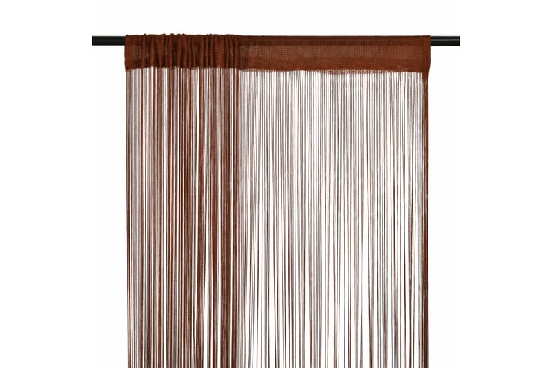 String-verhot 2 kpl 140x250 cm Ruskea - Ruskea - Kodintekstiilit & matot - Verhot
 - Pimennysverhot