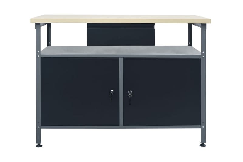 Työtaso musta 120x60x85 cm teräs - Musta - Kodintekstiilit & matot - Verhot