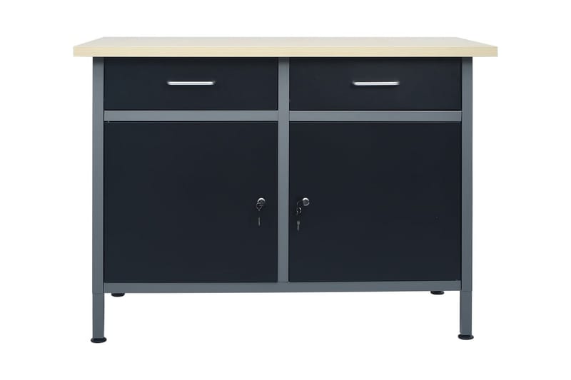 Työtaso musta 120x60x85 cm teräs - Musta - Kodintekstiilit & matot - Verhot