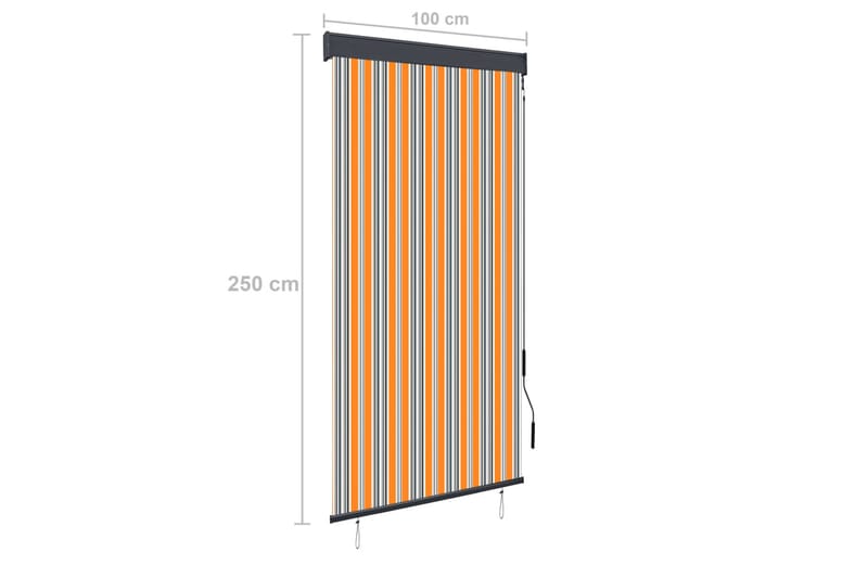 Ulkorullaverho 100x250 cm keltainen ja sininen - Keltainen - Kodintekstiilit & matot - Verhot