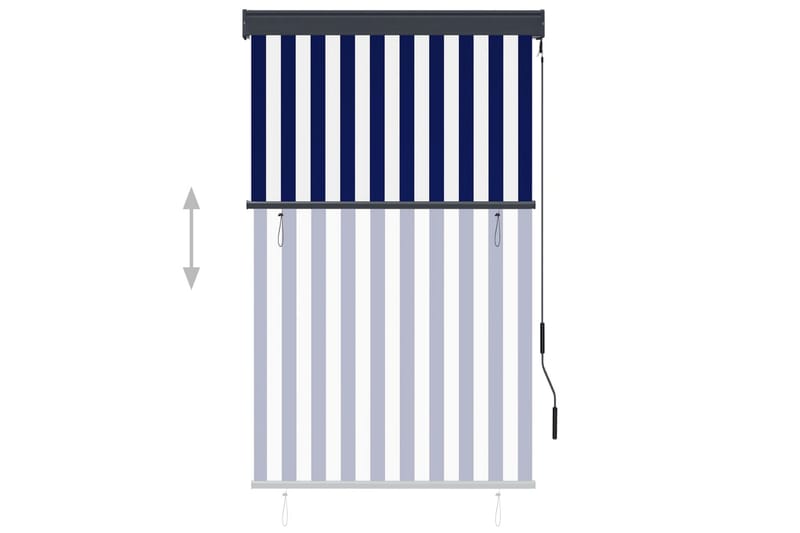 Ulkorullaverho 100x250 cm sininen ja valkoinen - Sininen - Kodintekstiilit & matot - Verhot