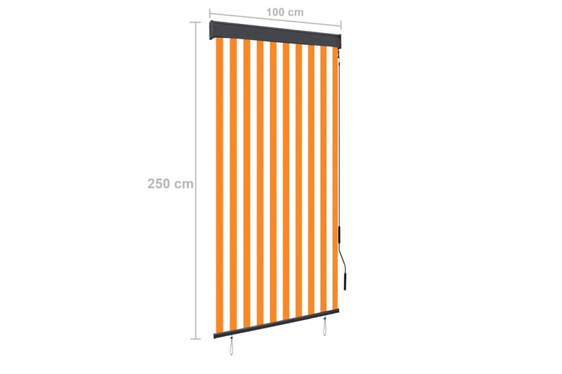 Ulkorullaverho 100x250 cm valkoinen ja oranssi - Oranssi - Kodintekstiilit & matot - Verhot
