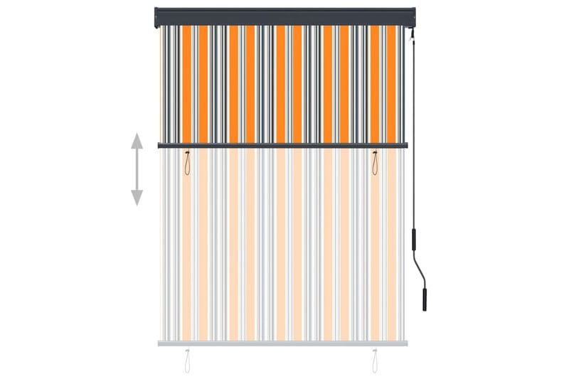 Ulkorullaverho 120x250 cm keltainen ja sininen - Keltainen - Kodintekstiilit & matot - Verhot