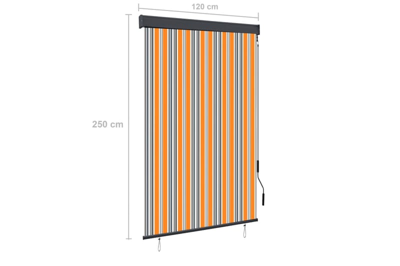 Ulkorullaverho 120x250 cm keltainen ja sininen - Keltainen - Kodintekstiilit & matot - Verhot