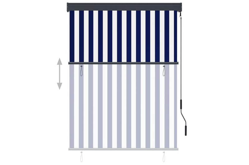 Ulkorullaverho 120x250 cm sininen ja valkoinen - Sininen - Kodintekstiilit & matot - Verhot