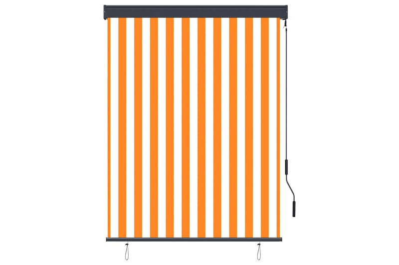 Ulkorullaverho 120x250 cm valkoinen ja oranssi - Oranssi - Kodintekstiilit & matot - Verhot