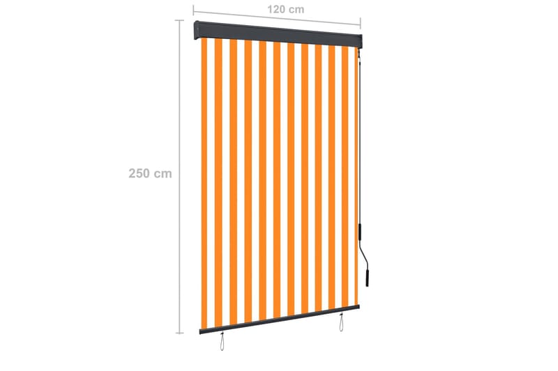 Ulkorullaverho 120x250 cm valkoinen ja oranssi - Oranssi - Kodintekstiilit & matot - Verhot