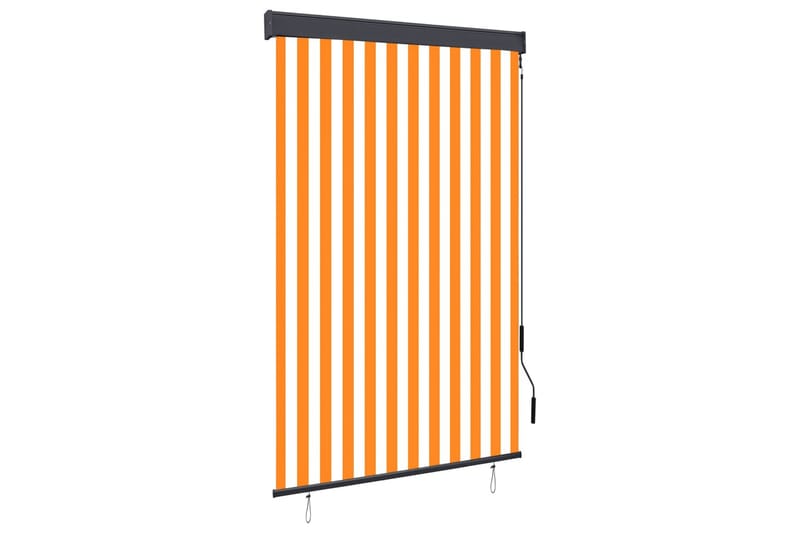 Ulkorullaverho 120x250 cm valkoinen ja oranssi - Oranssi - Kodintekstiilit & matot - Verhot