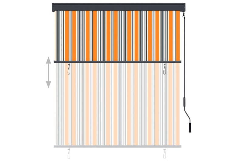 Ulkorullaverho 140x250 cm keltainen ja sininen - Keltainen - Kodintekstiilit & matot - Verhot