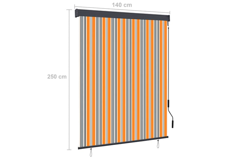 Ulkorullaverho 140x250 cm keltainen ja sininen - Keltainen - Kodintekstiilit & matot - Verhot