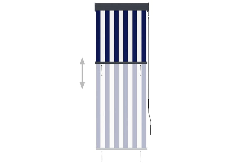 Ulkorullaverho 60x250 cm sininen ja valkoinen - Sininen - Kodintekstiilit & matot - Verhot
