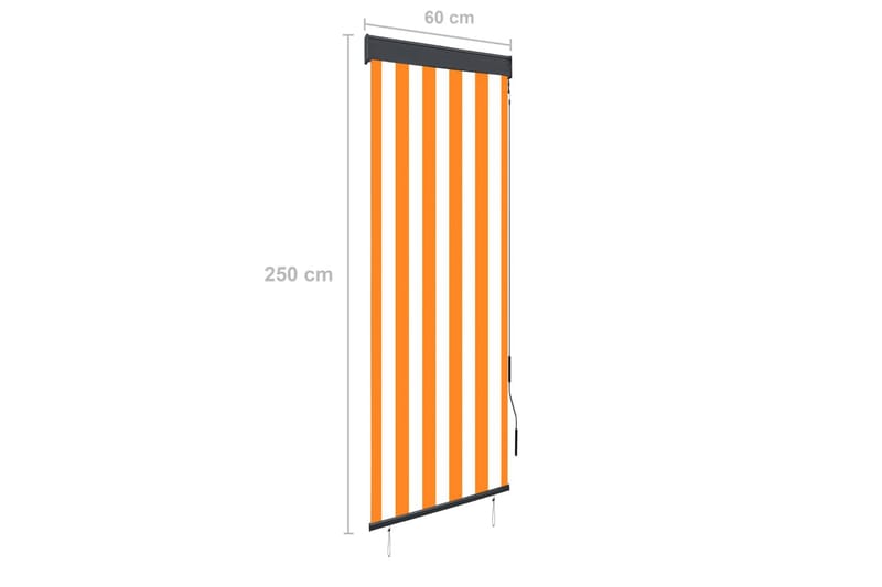 Ulkorullaverho 60x250 cm valkoinen ja oranssi - Oranssi - Kodintekstiilit & matot - Verhot