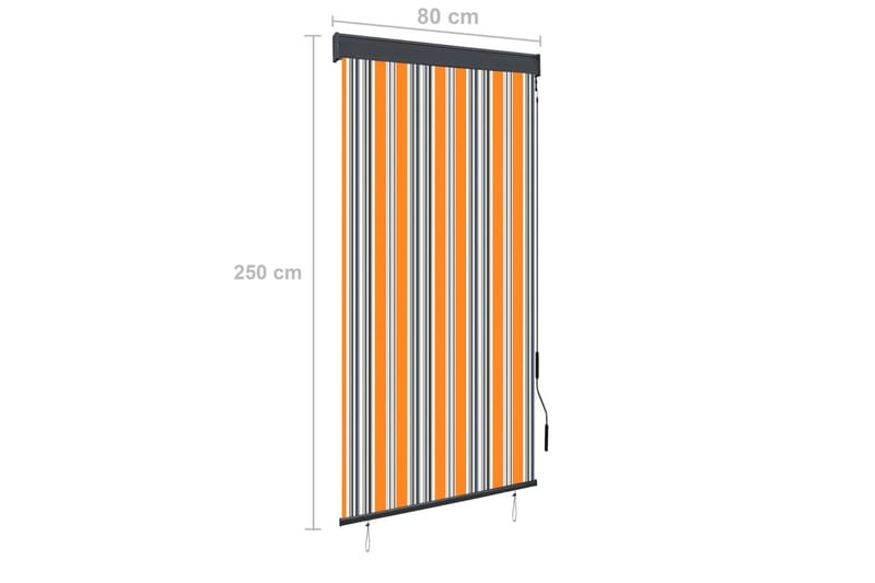 Ulkorullaverho 80x250 cm keltainen ja sininen - Keltainen - Kodintekstiilit & matot - Verhot