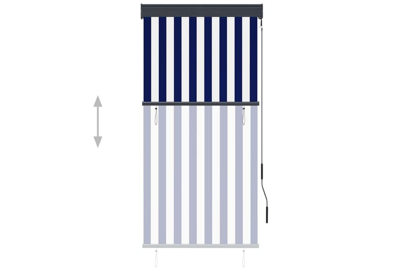 Ulkorullaverho 80x250 cm sininen ja valkoinen - Sininen - Kodintekstiilit & matot - Verhot