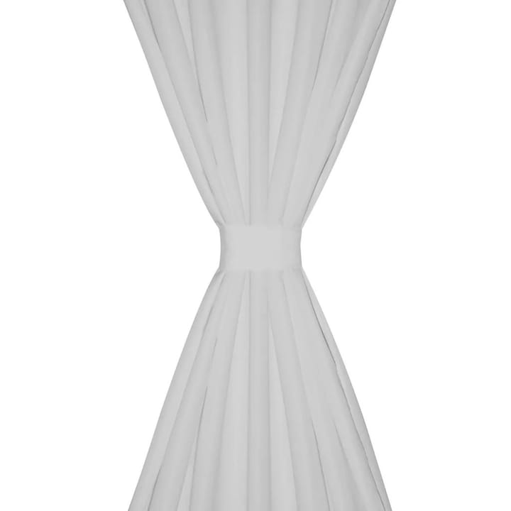 Valkoiset Mikro-Satiini Verhot Lenkeillä 2kpl 140 x 225 cm - Valkoinen - Pimennysverhot - Verhot