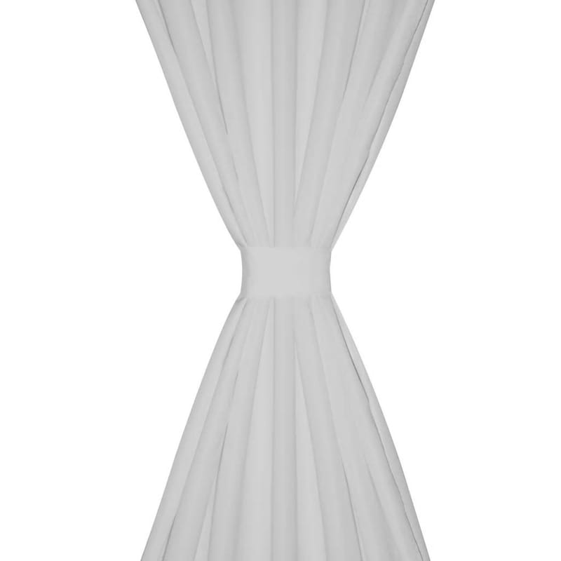 Valkoiset Mikro-Satiini Verhot Lenkeillä 2kpl 140 x 245 cm - Valkoinen - Kodintekstiilit & matot - Verhot
 - Pimennysverhot