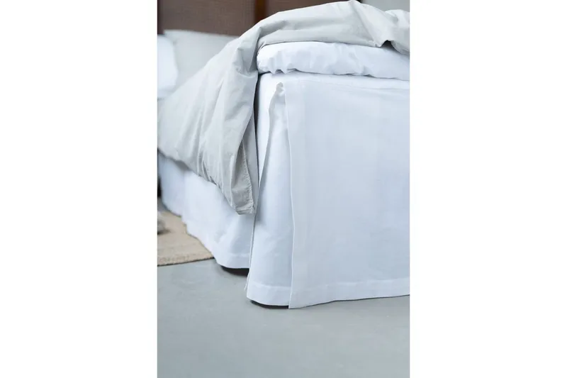 Sängynhelma Borganäs of Sweden - 180 x 200 + 58 cm, Valkoinen - Kodintekstiilit & matot - Vuodevaatteet - Helmalakana - Helmalakana parisänkyyn