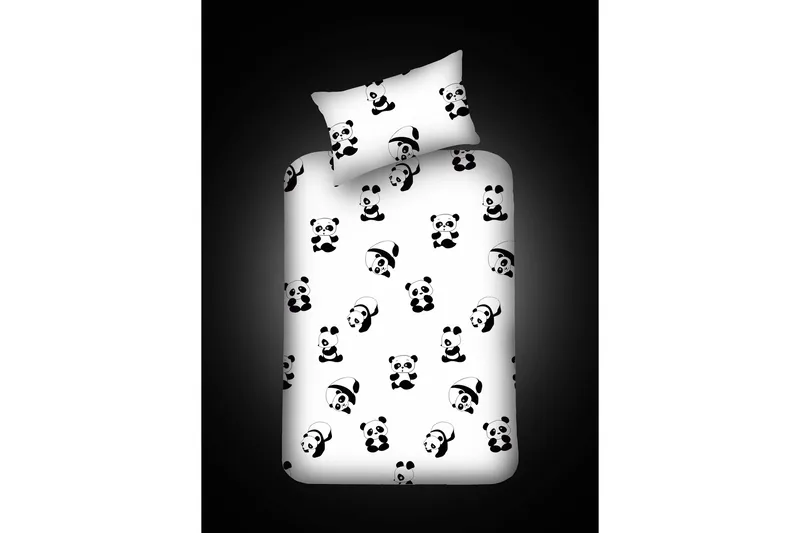 Lakana EnLora Home Yhden 100x200 cm+ tyynyliina, Musta/Valkoinen