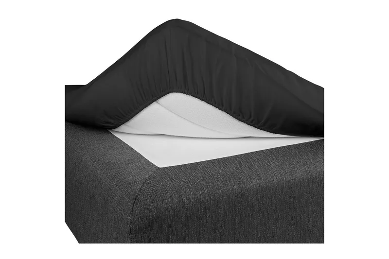 Muotoonommeltu lakana Borganäs of Sweden - 120 x 200 cm, Musta - Kodintekstiilit & matot - Vuodevaatteet - Lakana
 - Joustolakana