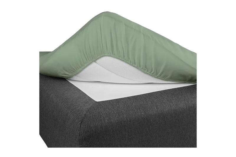 Muotoonommeltu lakana Borganäs of Sweden - 120 x 200 cm, Uusi vihreä - Kodintekstiilit & matot - Vuodevaatteet - Lakana - Joustolakana