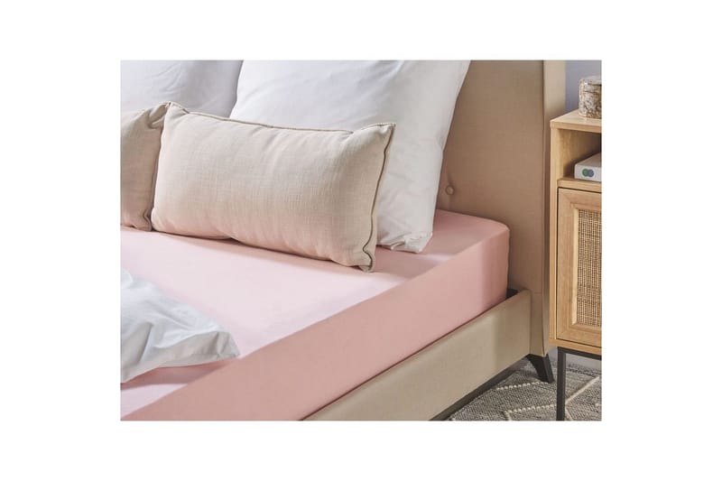 Pussilakana Hofuf Vaaleanpunainen, 200x200 cm - Vaaleanpunainen, 200x200 cm - Kodintekstiilit & matot - Vuodevaatteet - Lakana - Joustolakana