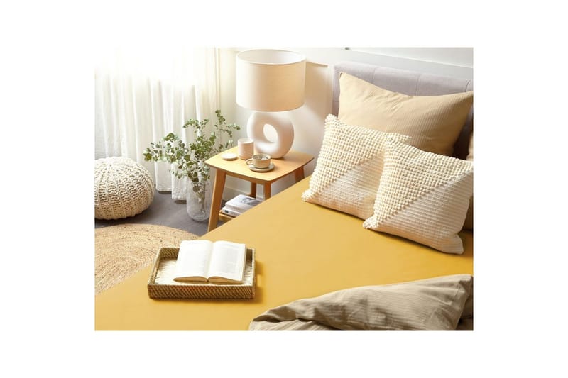 Pussilakana Janbu Sinapinkeltainen, 180x200 cm - Sinapinkeltainen, 180x200 cm - Kodintekstiilit & matot - Vuodevaatteet - Lakana - Joustolakana