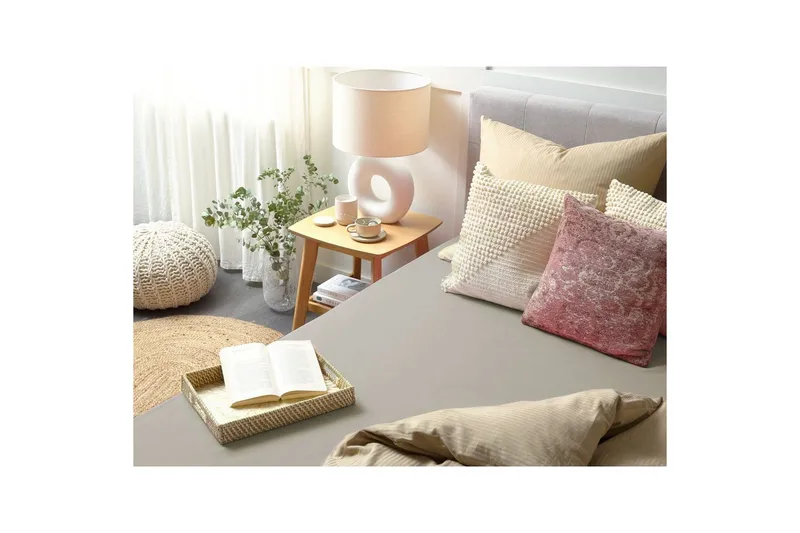 Pussilakana Janbu Taupe, 200x200 cm - Taupe, 200x200 cm - Kodintekstiilit & matot - Vuodevaatteet - Lakana - Joustolakana