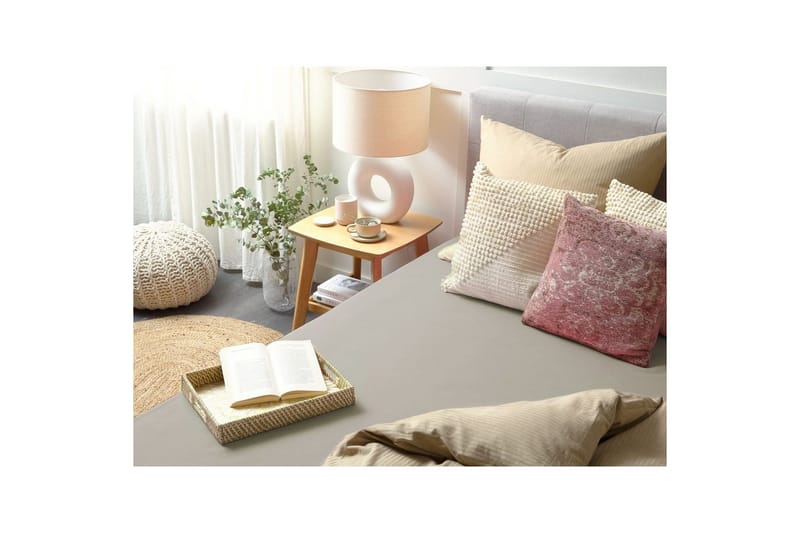 Pussilakana Janbu Taupe, 200x200 cm - Taupe, 200x200 cm - Kodintekstiilit & matot - Vuodevaatteet - Lakana - Joustolakana