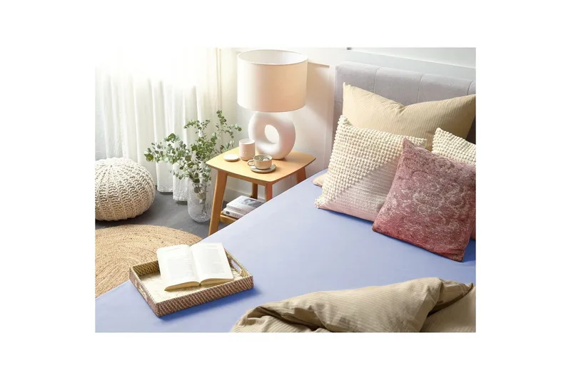 Pussilakana Janbu Vaaleansininen, 140x200 cm - Vaaleansininen, 140x200 cm - Kodintekstiilit & matot - Vuodevaatteet - Lakana - Joustolakana