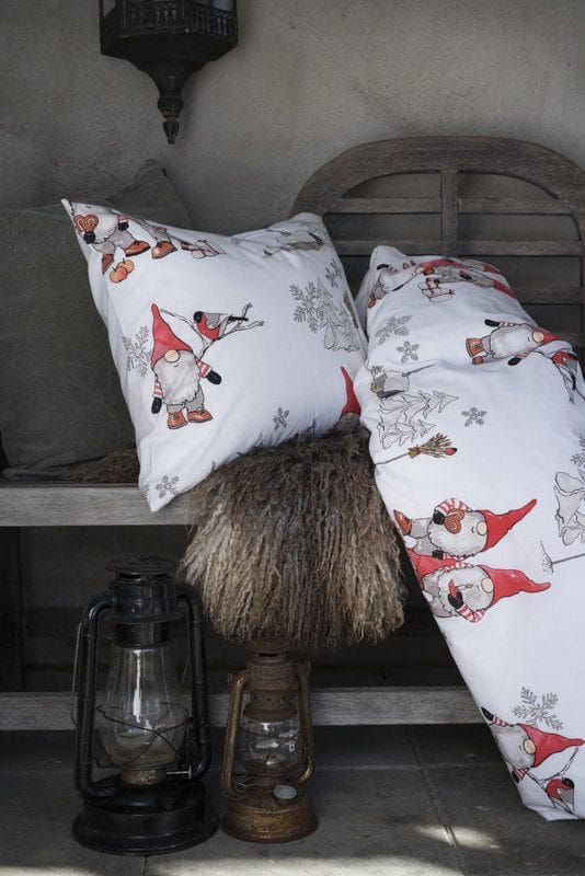 Pussilakanasetti yhden hengen sänkyyn Frosty Christmas - Valkoinen - Kodintekstiilit & matot - Vuodevaatteet - Pussilakanasetti - Pussilakanasetti yhden hengen sänkyyn
