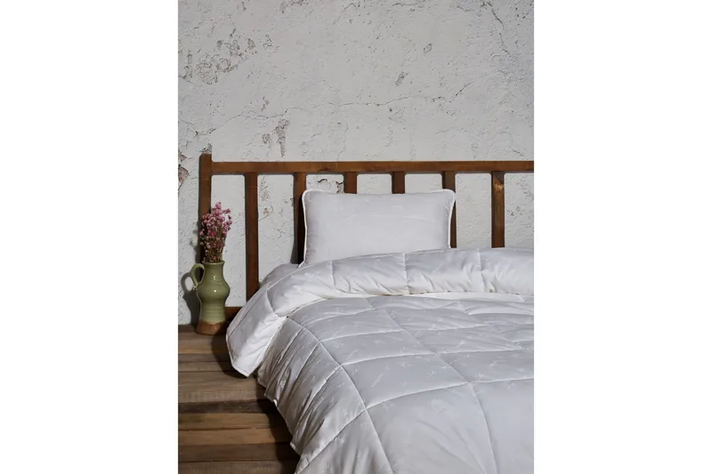 Päiväpeite Cotton Box 195x215 cm - Valkoinen - Kodintekstiilit & matot - Vuodevaatteet - Päiväpeitto
 - Yhden hengen sängyn päiväpeitto