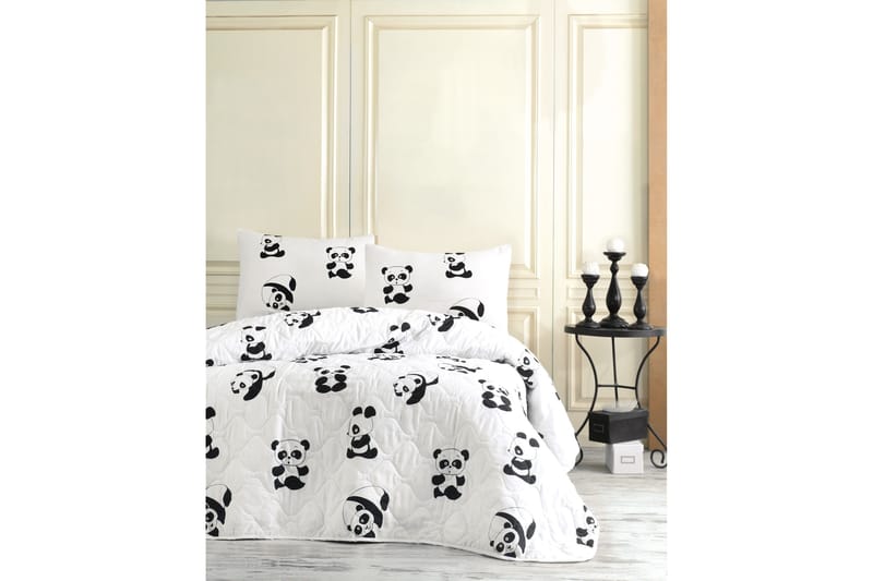 Päiväpeite EnLora Home Yhden 160x220+ tyynyliina Tikattu - Musta/Valkoinen - Kodintekstiilit & matot - Vuodevaatteet